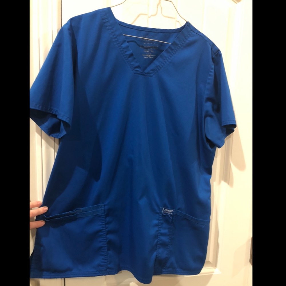 Royal Blue Cherokee Scrub Top - Large